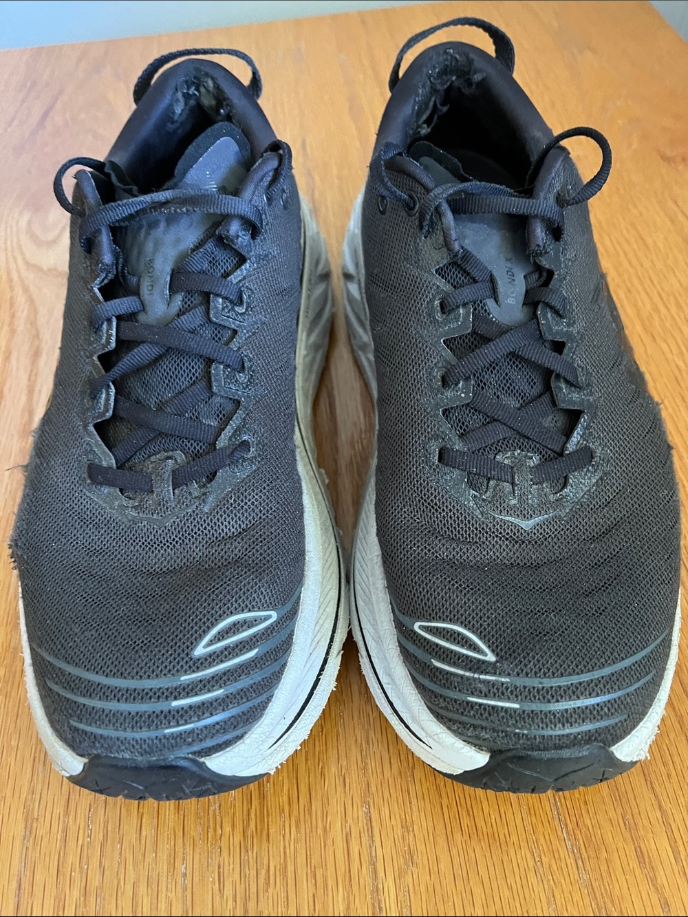 Hoka Black Sneakers with White Soles US 11 - Picture 3 of 8
